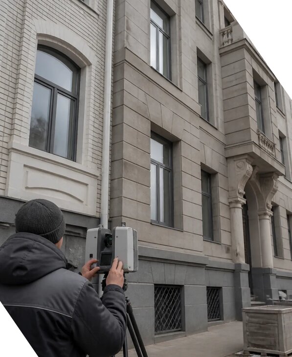 Лазерное сканирование фасадов зданий для обследования в Узловой